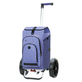 Boodschappenwagen met extra grote wielen voor achter de fiets, Tura Shopper Hydro 3.0 flieder lila