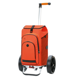 Boodschappenwagen met extra grote wielen voor achter de fiets, Tura Shopper Hydro 3.0 oranje