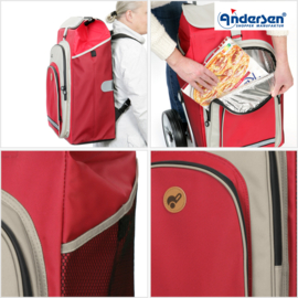 Tas Hydro 2.1 rood, boodschappentas voor de boodschappenwagen van Andersen