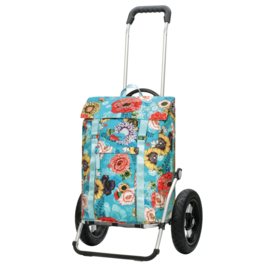 Boodschappenwagen met extra grote luchtbanden van 29 cm, Royal Shopper Basil Bloom blauw