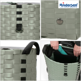 Tas Silja sage green, boodschappentas voor de boodschappenwagen van Andersen