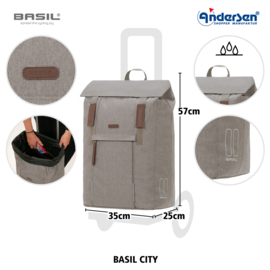 Boodschappenwagen met grote 3-spaken wielen, Royal Shopper Basil City grijs