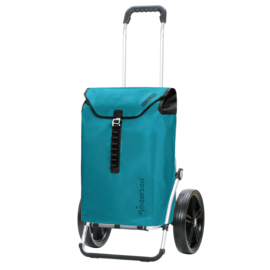 Boodschappenwagen met extra grote kogellager-wielen van 29 cm, Royal Shopper Ortlieb petrol