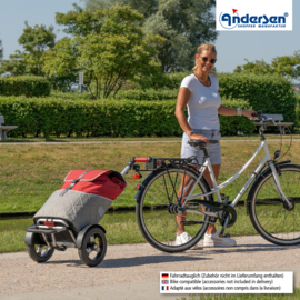 Boodschappenwagen met extra grote luchtbanden, Tura Shopper Lasse rood