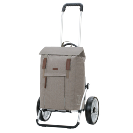 Boodschappenwagen met grote wielen  met kogellagers, Royal Shopper Basil City grijs