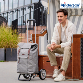 Lichte in hoogte verstelbare boodschappenwagen van aluminium, Alu Star Shopper Basil City grijs