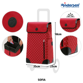 Lichte boodschappenwagen voor achter de fiets, Scala Shopper Sofia rood