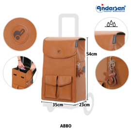 Opvouwbare boodschappentrolley voor de trap, Scala Traploper Shopper Abbo bruin