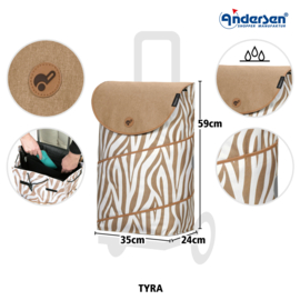 Zeer lichte boodschappenwagen van aluminium, Scala Shopper Plus Tyra Zebra