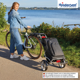 Boodschappenwagen met grote wielen en spatborden voor achter de fiets, Royal Shopper Plus Hydro 3.0 zwart