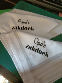 Zakdoek met tekst