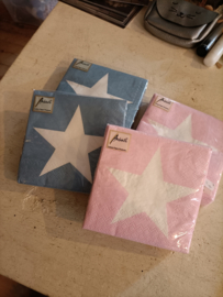M492 (78.) Servet ster blauw/roze