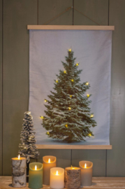 Wj09 Wanddoek met kerstboom en lichtjes (fluweel)