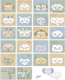 Tw27 Masker boek met kinderschaar Safari