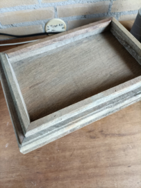 Vin11 (.) Plateau rechthoek, hout, klein