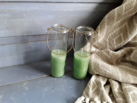 Home115 Glas met kaars (groen)