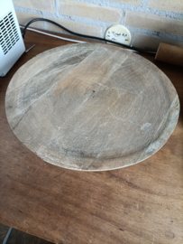 Vin10 (.) Plateau rond, hout, groot