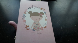 Tw16 (.)  Rosa, stoffen pop, meisje (groot)