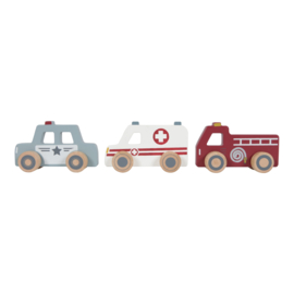 Bon280 (.) Ambulance, brandweer en politie auto set, Little Dutch