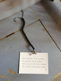 Maal07 Kralenketting met klemmetje (zwart)