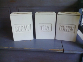 M314 Koffie Thee en Suiker van hout