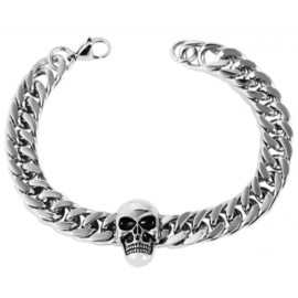 Armband met skull rvs