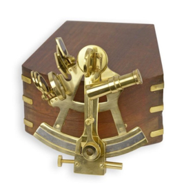 Koperen Sextant In Houten Doos