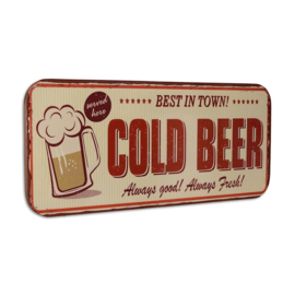 Metalen Wandplaat Cold Beer-100 cm