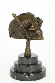 Bronzen  Beeld Steampunk Sculptuur Schedel