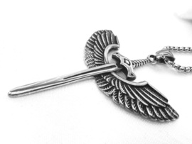 Edelstalen Zwaard - Guardian Of Angel - Hanger + Ketting