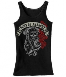 Sons of Anarchy- Reaper with roses Dames Tanktop- zwart