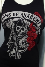 Sons of Anarchy- Reaper with roses Dames Tanktop- zwart