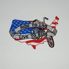 Embleem stof ride to live live to ride