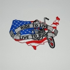 Embleem stof ride to live live to ride