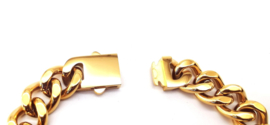 Edelstalen Goudkleurige Armband Met Grove Schakels