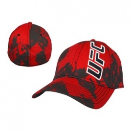 UFC-Red with Grey Logo Flex Cap