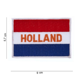 Embleem stof vlag met tekst holland