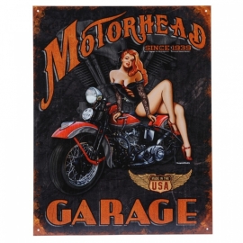 Metalen Plaat Groot . Motorhead Garage