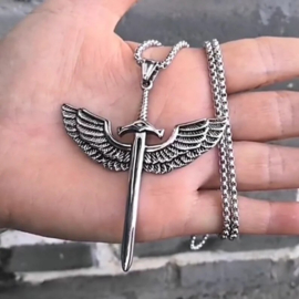 Edelstalen Zwaard - Guardian Of Angel - Hanger + Ketting