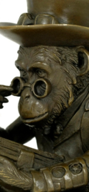 Bronzen Beeld  Steampunk Darwin Monkey