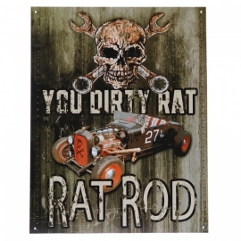 Metalen plaat groot . Rat Rod