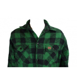 Houthakkers overhemd Longhorn - Groen/Zwart