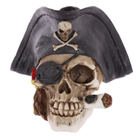 Piraten schedel met sigaar
