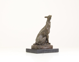 Bronzen Beeld Zittende Greyhound