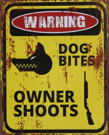 Metalen Plaat Dog Bites Owner Shoots