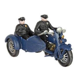 Gietijzeren Politiemotor Met Zijspan