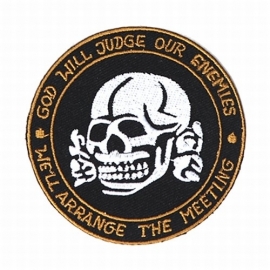 Embleem stof god will judge our enymies