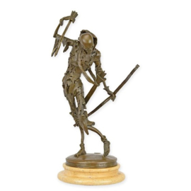 bronzen Beeld Skelet Met Boog