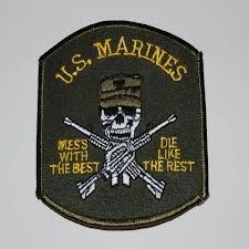 Embleem stof US marines (doodskop)