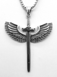 Edelstalen Zwaard - Guardian Of Angel - Hanger + Ketting
